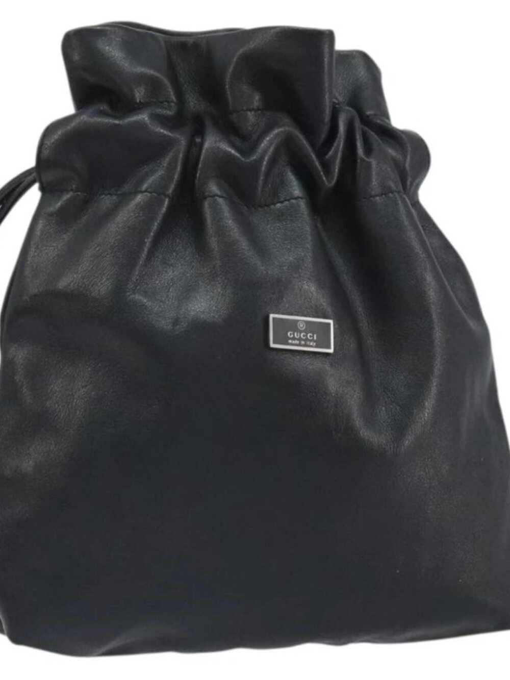 GUCCI Shoulder Bag Leather Black